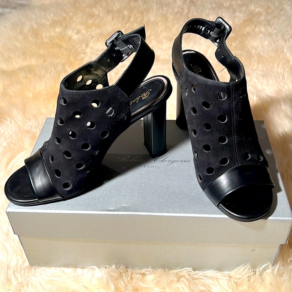 Robert Clergerie Lioro Black Sandals, size 8.5, great used condition.